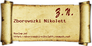 Zborovszki Nikolett névjegykártya